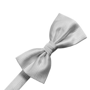 Silver Faille Silk Bow tie