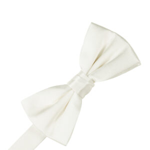Ivory Solid Silk Bow tie