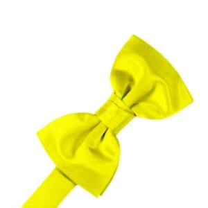 Lemon Satin Bow tie