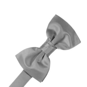 Silver Satin Bow tie