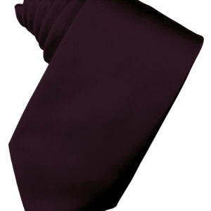 Berry Solid Satin Self tie Windsor