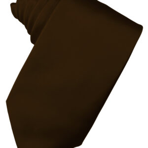 Chocolate Solid Satin Self tie Windsor