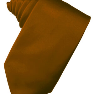 Cognac Solid Satin Self tie Windsor