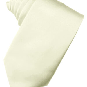 Ivory Solid Satin Self tie Windsor