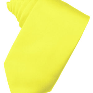 Lemon Solid Satin Self tie Windsor