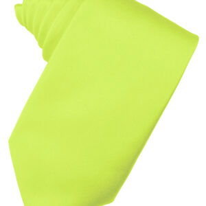 Lime Solid Satin Self tie Windsor