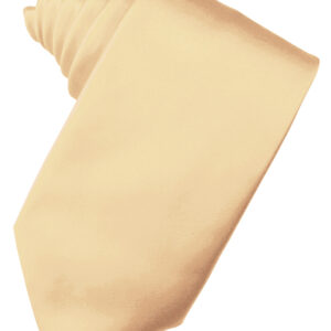 Peach Solid Satin Self tie Windsor