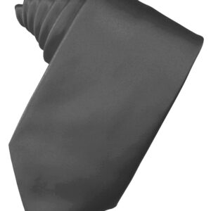 Pewter Solid Satin Self tie Windsor