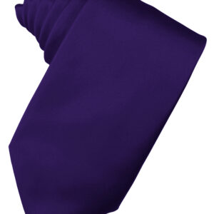 Purple Solid Satin Self tie Windsor