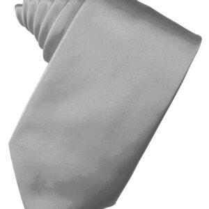 Silver Solid Satin Self tie Windsor