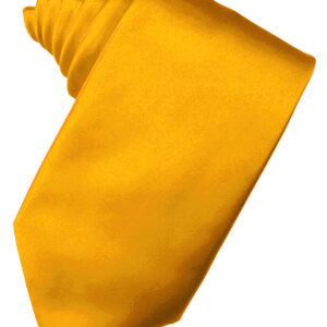 Tangerine Solid Satin Self tie Windsor