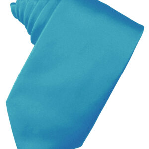 Turquoise Solid Satin Self tie Windsor