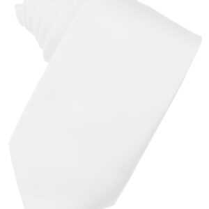 White Solid Satin Self tie Windsor