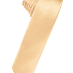 Apricot Solid Satin Skinny Windsor