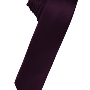 Berry Solid Satin Skinny Windsor