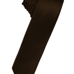 Chocolate Solid Satin Skinny Windsor
