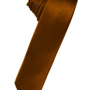 Cognac Solid Satin Skinny Windsor