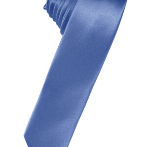 Cornflower Solid Satin Skinny Windsor