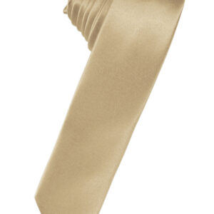Golden Solid Satin Skinny Windsor