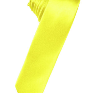 Lemon Solid Satin Skinny Windsor