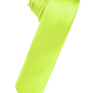 Lime Solid Satin Skinny Windsor