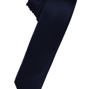 Midnight Blue Solid Satin Skinny Windsor