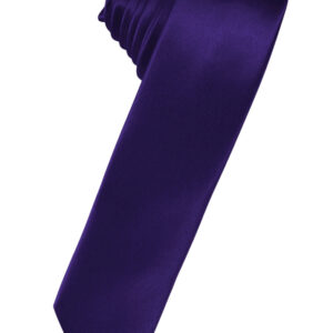 Purple Solid Satin Skinny Windsor
