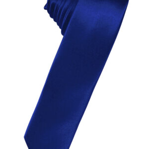 Royal Blue Solid Satin Skinny Windsor