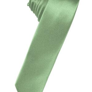 Sage Solid Satin Skinny Windsor