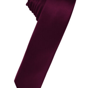 Wine Solid Satin Skinny Windsor