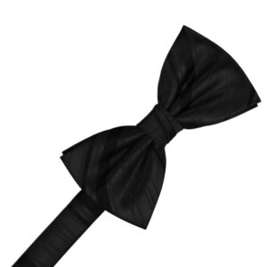 Black Striped Satin Bow tie