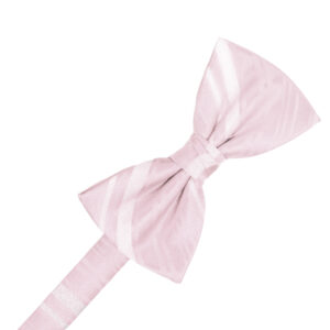 Blush Striped Satin Bow tie