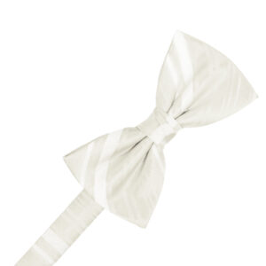 Ivory Striped Satin Bow tie