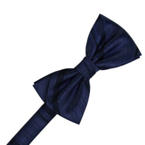 Marine Striped Satin Bow tie