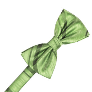 Sage Striped Satin Bow tie