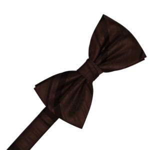 Truffle Striped Satin Bow tie