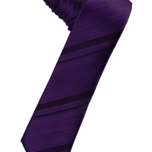 Amethyst Striped Satin Skinny Windsor