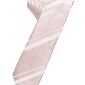 Blush Striped Satin Skinny Windsor