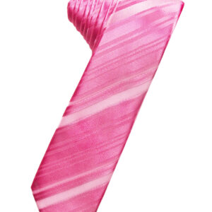 Bubblegum Striped Satin Skinny Windsor