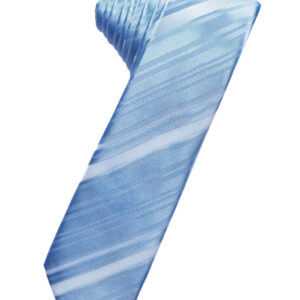 Cornflower Striped Satin Skinny Windsor