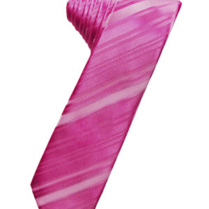 Fuchsia Striped Satin Skinny Windsor