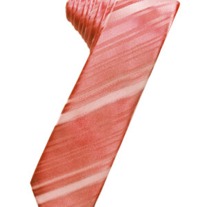 Guava Striped Satin Skinny Windsor