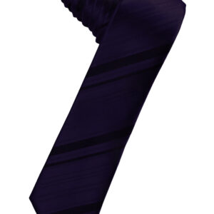 Lapis Striped Satin Skinny Windsor