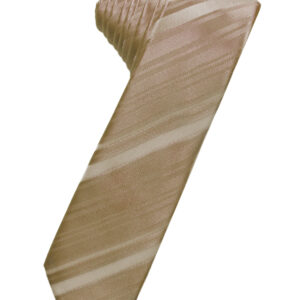 Latte Striped Satin Skinny Windsor