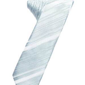 Light Blue Striped Satin Skinny Windsor