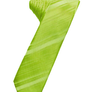 Lime Striped Satin Skinny Windsor