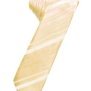 Peach Striped Satin Skinny Windsor