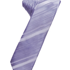 Periwinkle Striped Satin Skinny Windsor