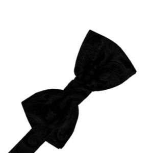 Black Tapestry Satin Bow tie