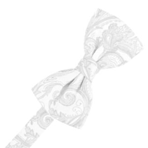 White Tapestry Satin Bow tie